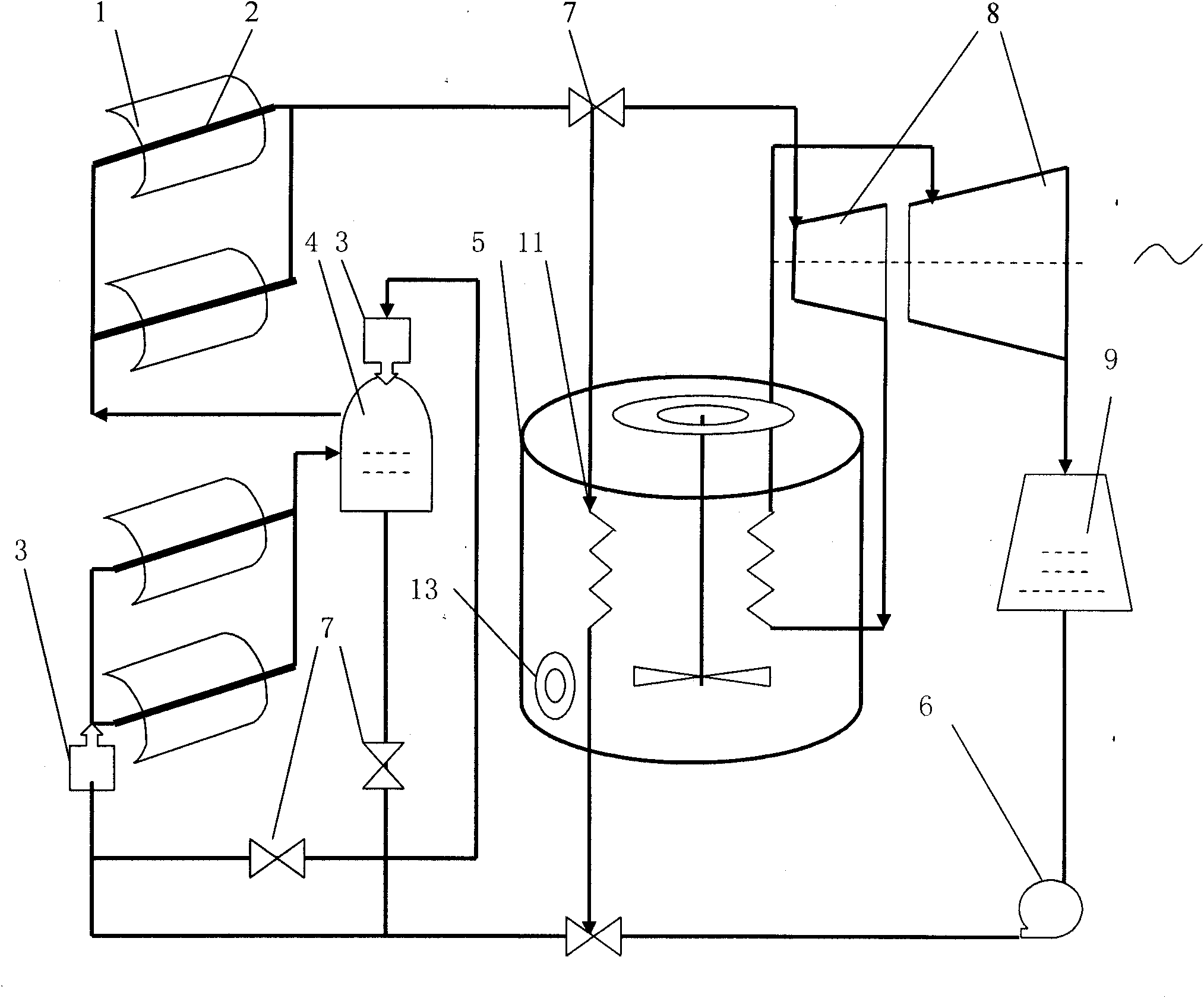 Trough type solar middle-high temperature integrated concentrating solar power device