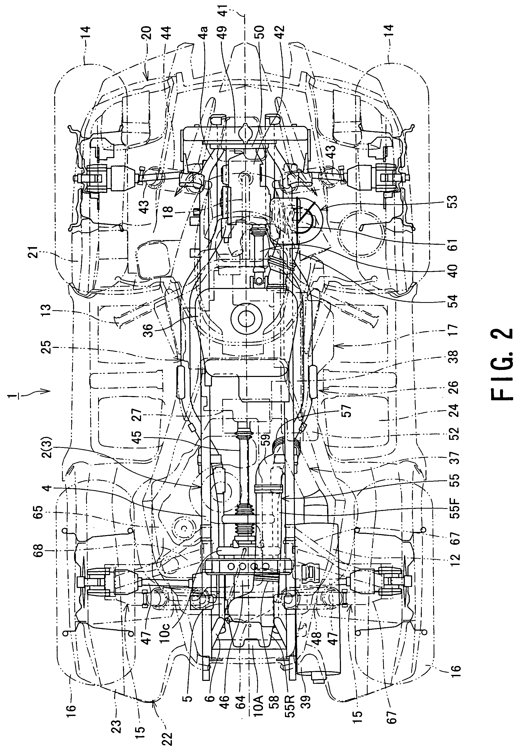 Rear structure of all terrain vehicle