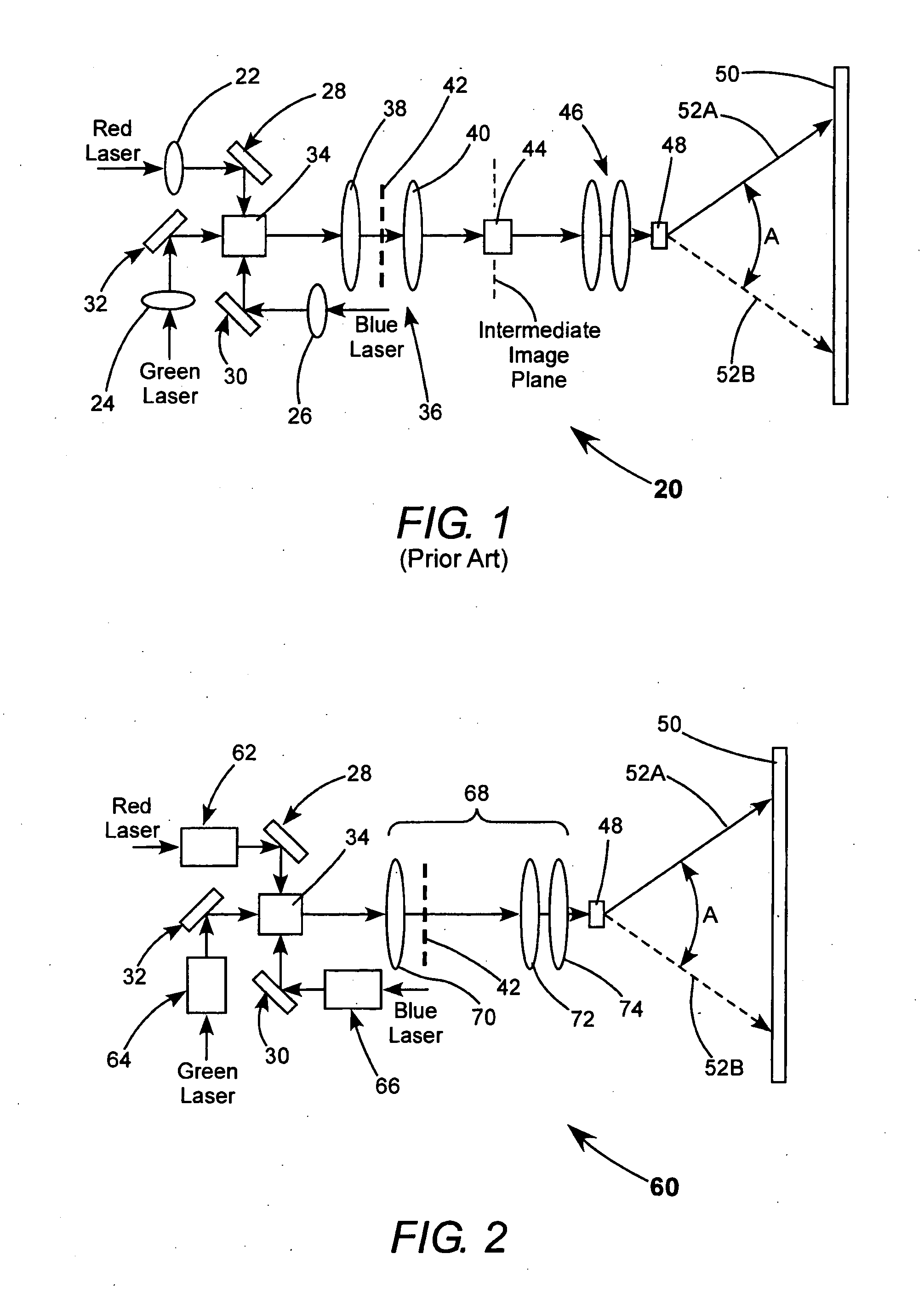 Speckle reduction in laser illuminated projection displays having a one-dimensional spatial light modulator