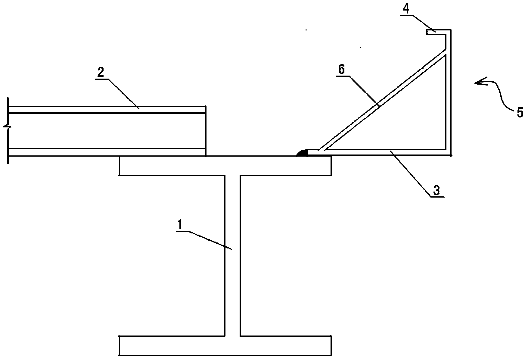 Overhanging type cast-in-place concrete steel baffle with corner protection side