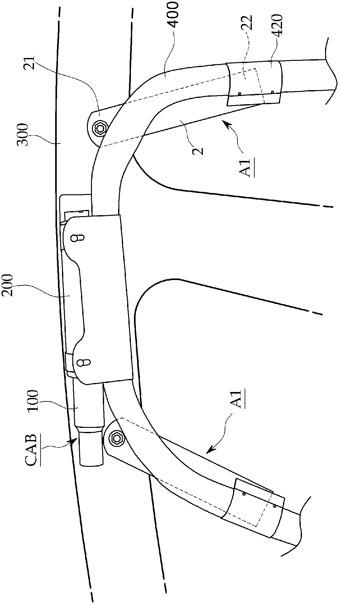 Anti-twist device for curtain airbag of vehicle