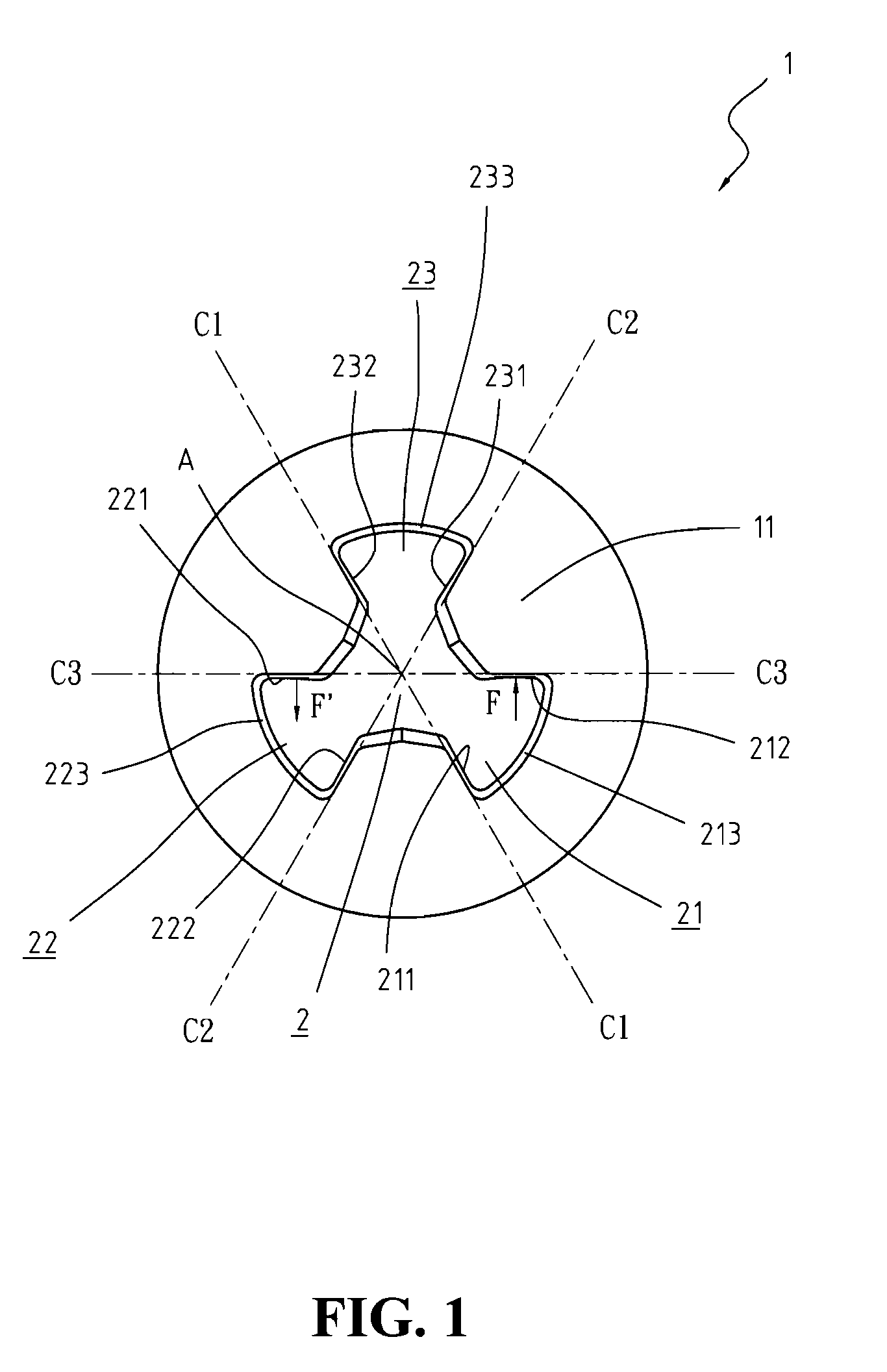 Screw head recess structure and its driving tool