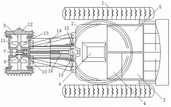 Semi-cross-section type rock-soil milling-tunneling machine