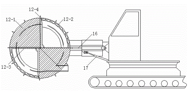 Semi-cross-section type rock-soil milling-tunneling machine