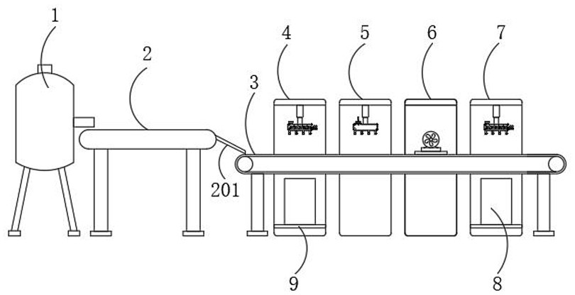 Colored stone metal tile producing device