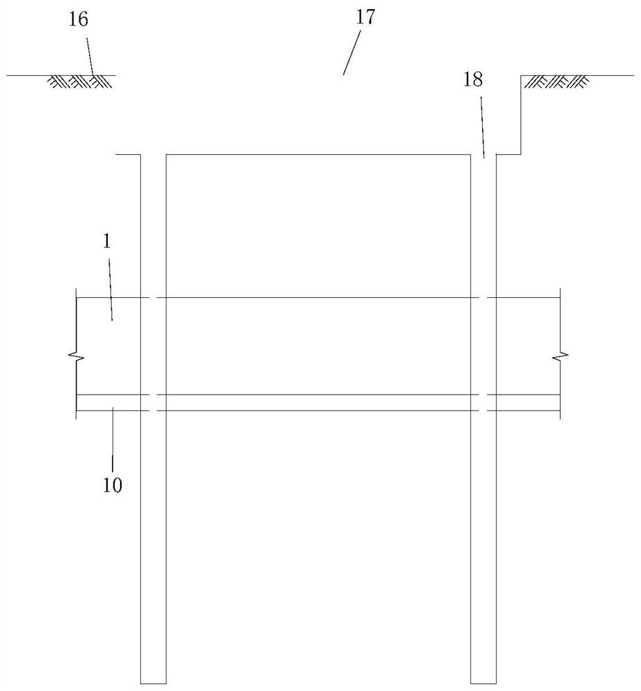 Penetrating protective structure realizing near-distance downward penetration of jacking pipe through pipe rack and construction method