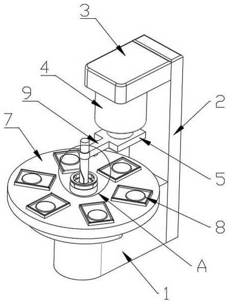 A compression molding device for the production of plastic products