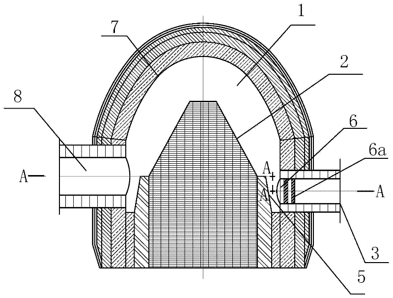 Burner with quick swirl mixing device for burning in porous cone