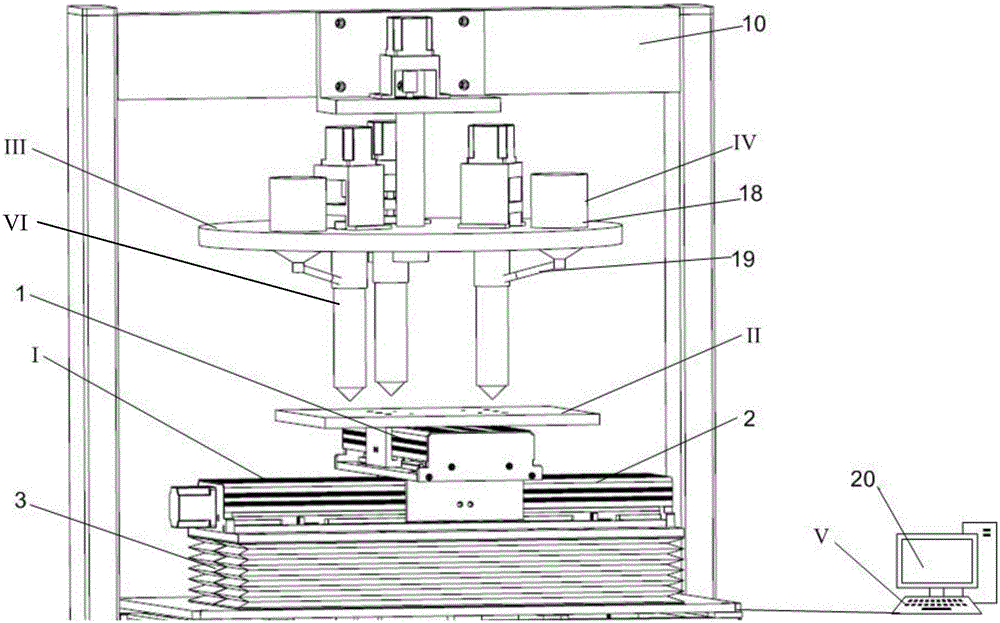 3D printing device suitable for multi-material workpieces