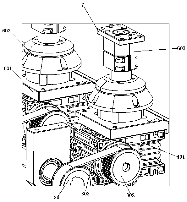 One-driving-multi-station synchronous turbine transmission mechanism