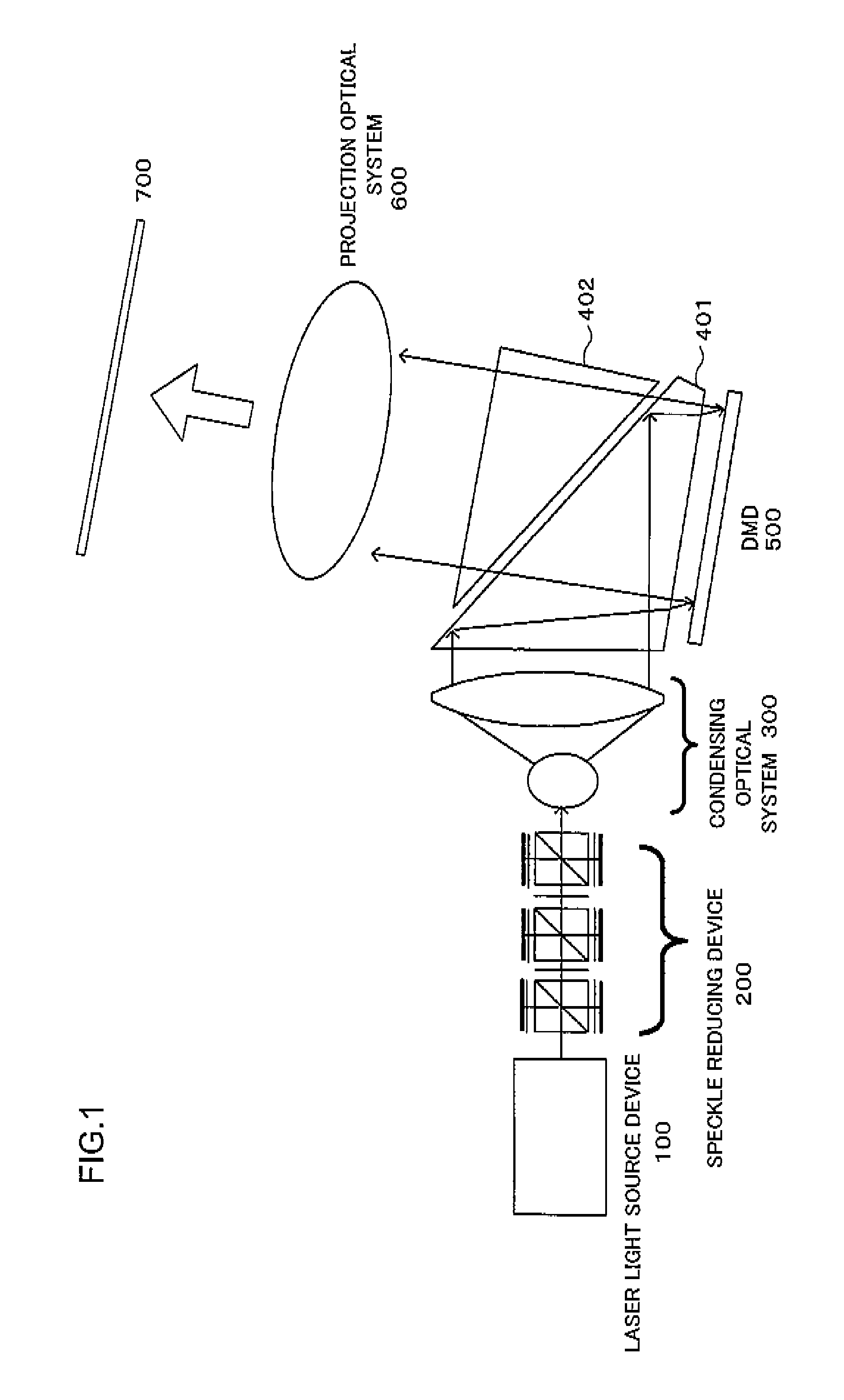 Speckle reducting device and projector