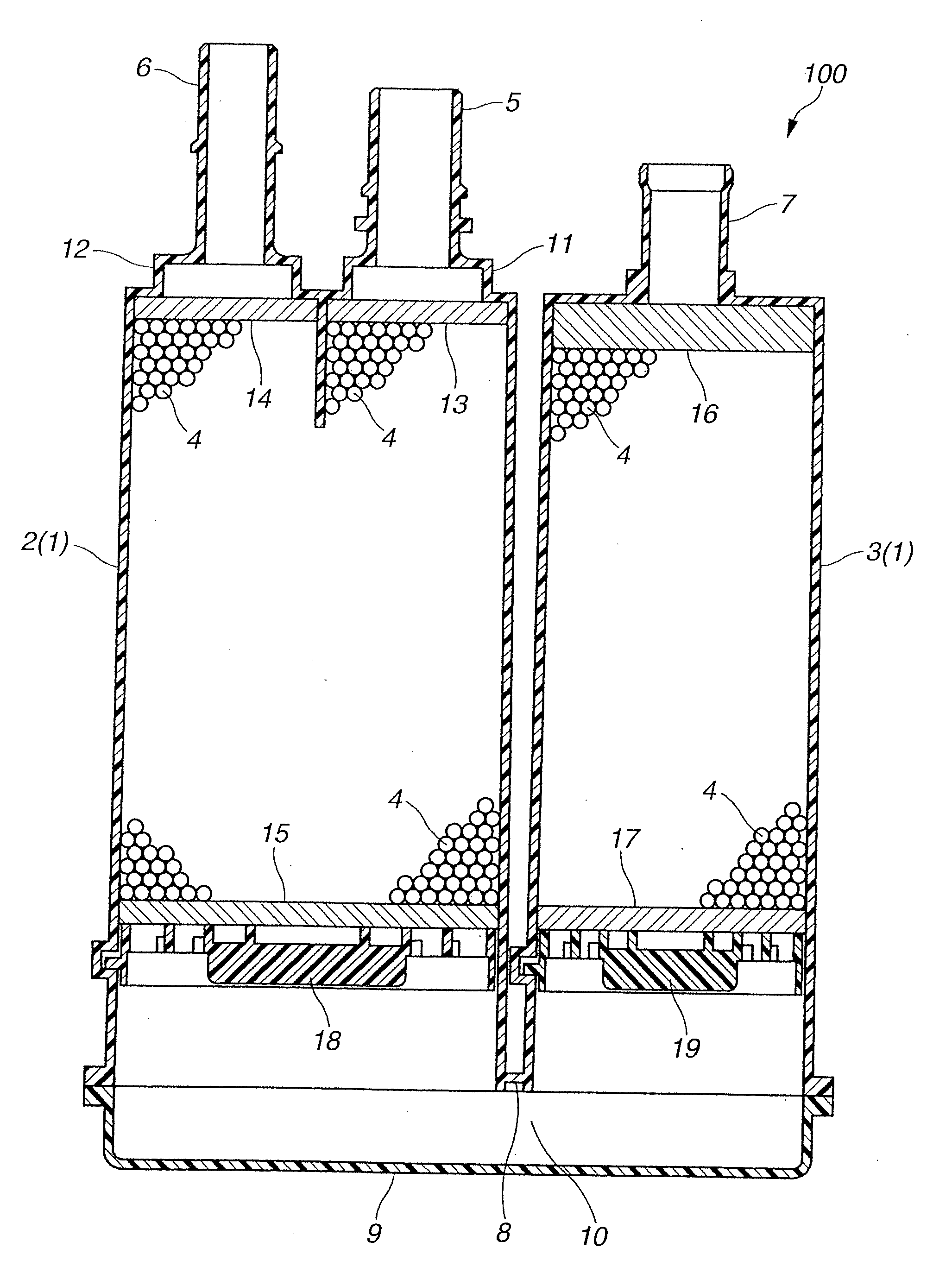 Evaporated fuel treatment device