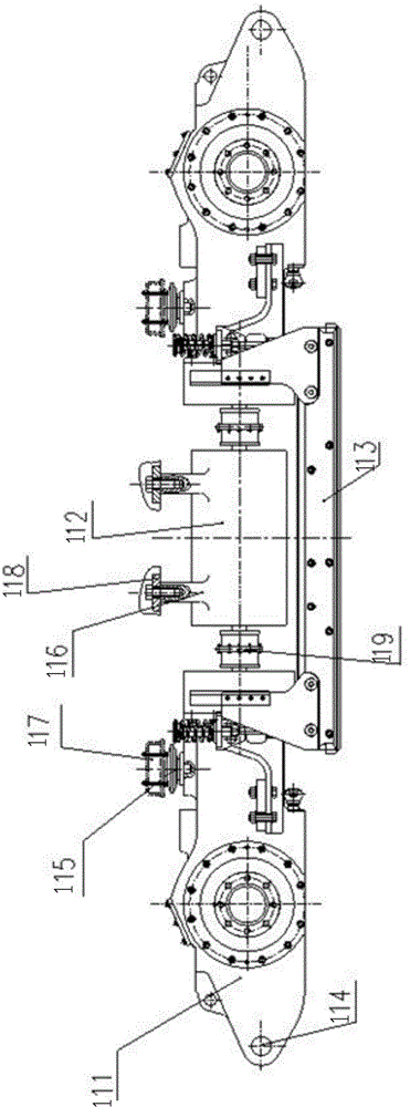 Suspension type monorail train bogie