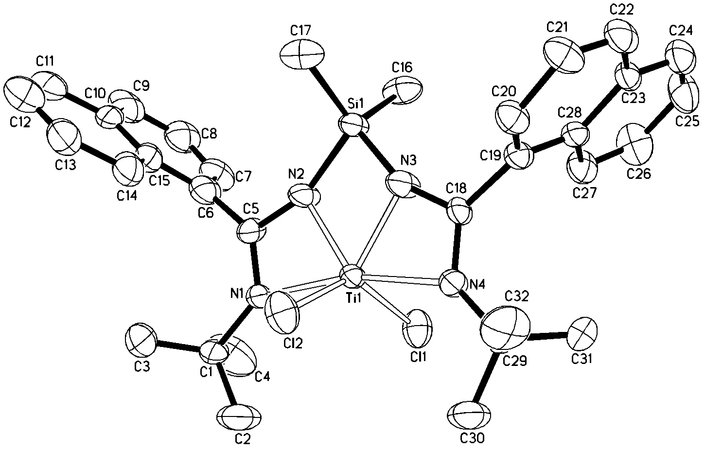 Bridged diamidino titanium metal catalyst, and preparation method and application thereof