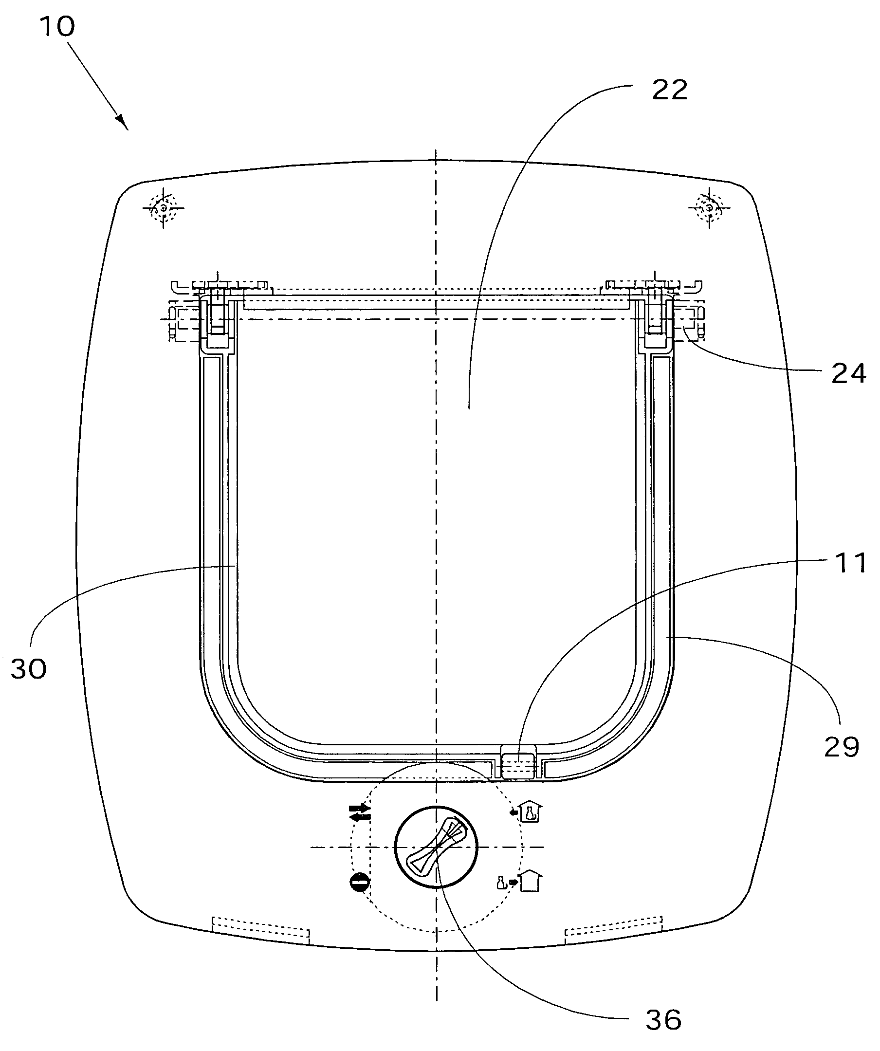 Swing flap for the entry and exit of small pets with last transit direction indicator