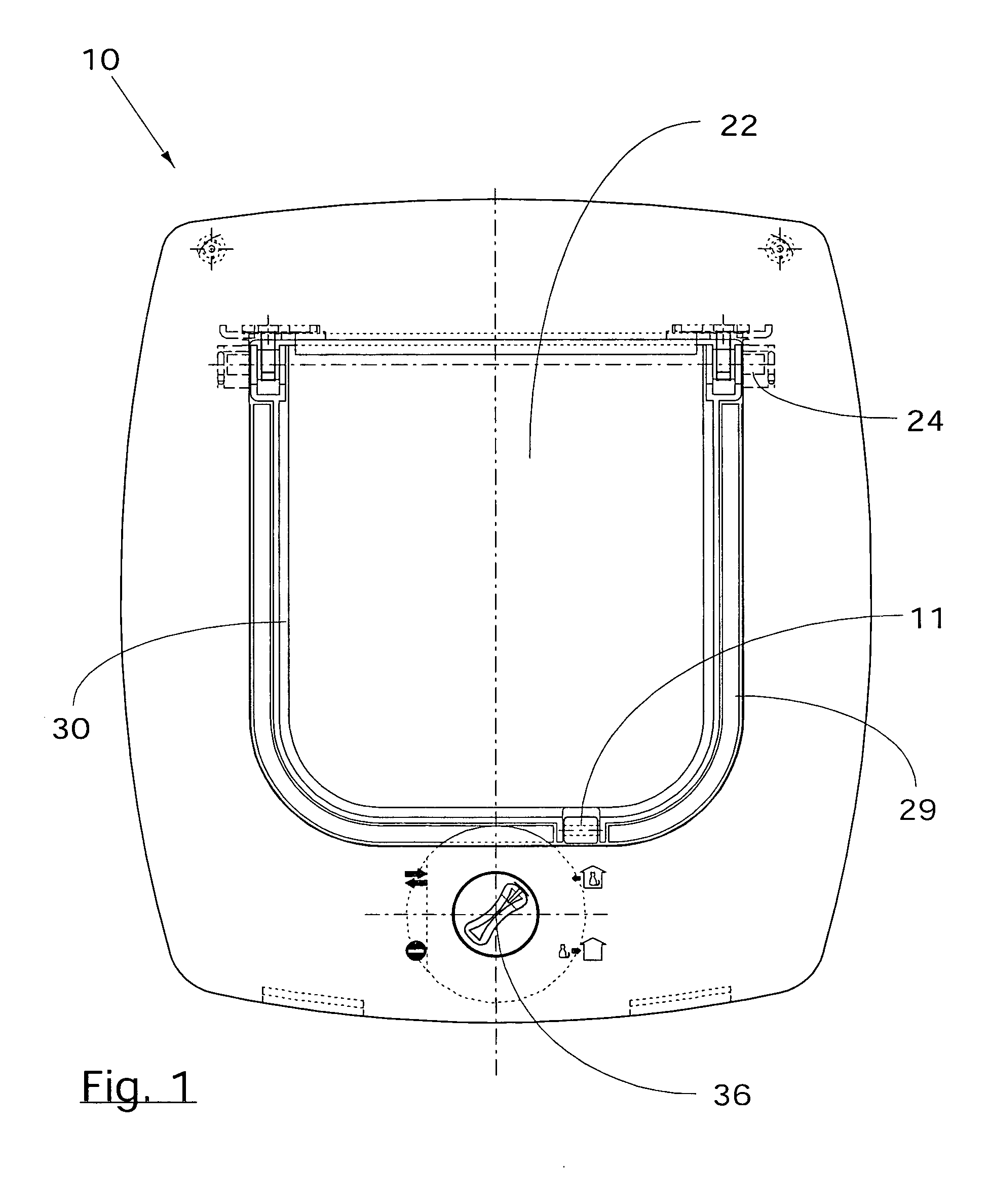 Swing flap for the entry and exit of small pets with last transit direction indicator