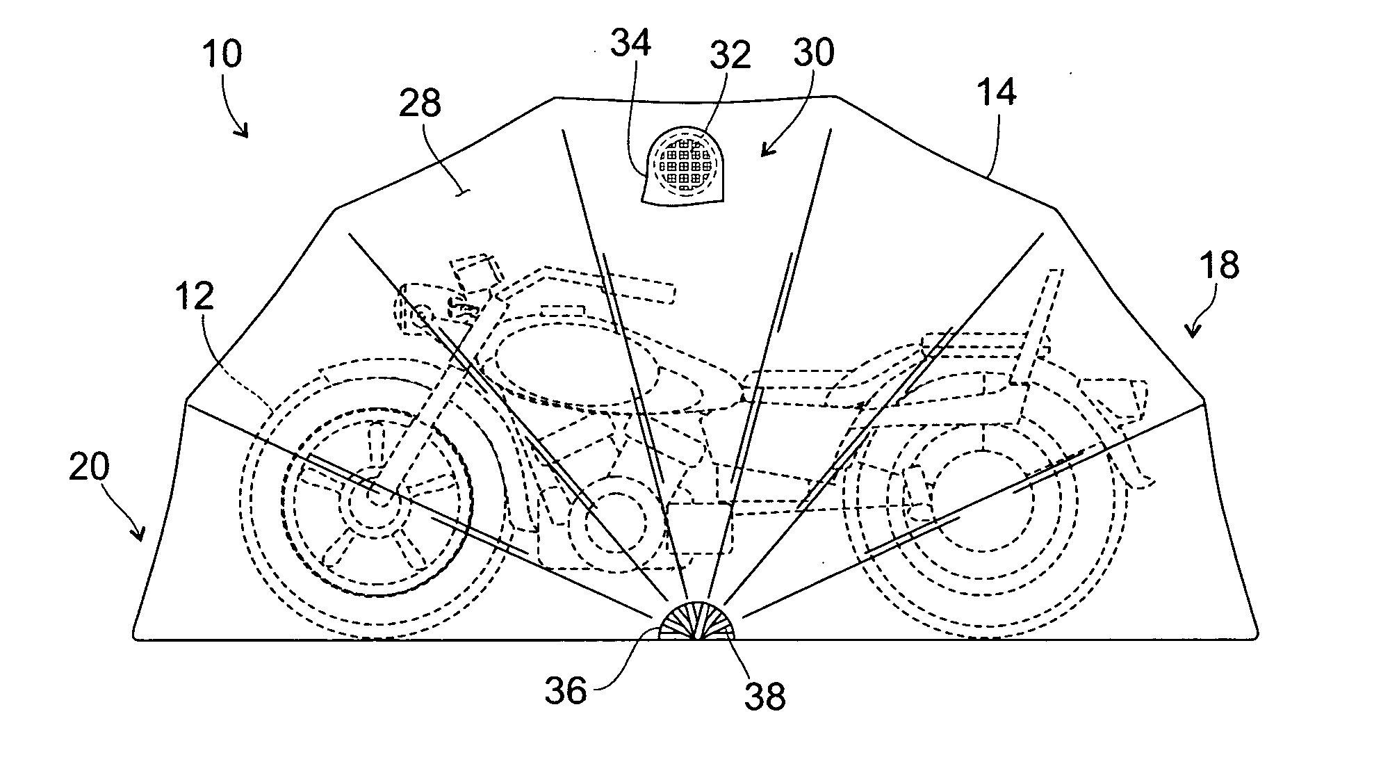 Portable motorcycle cover