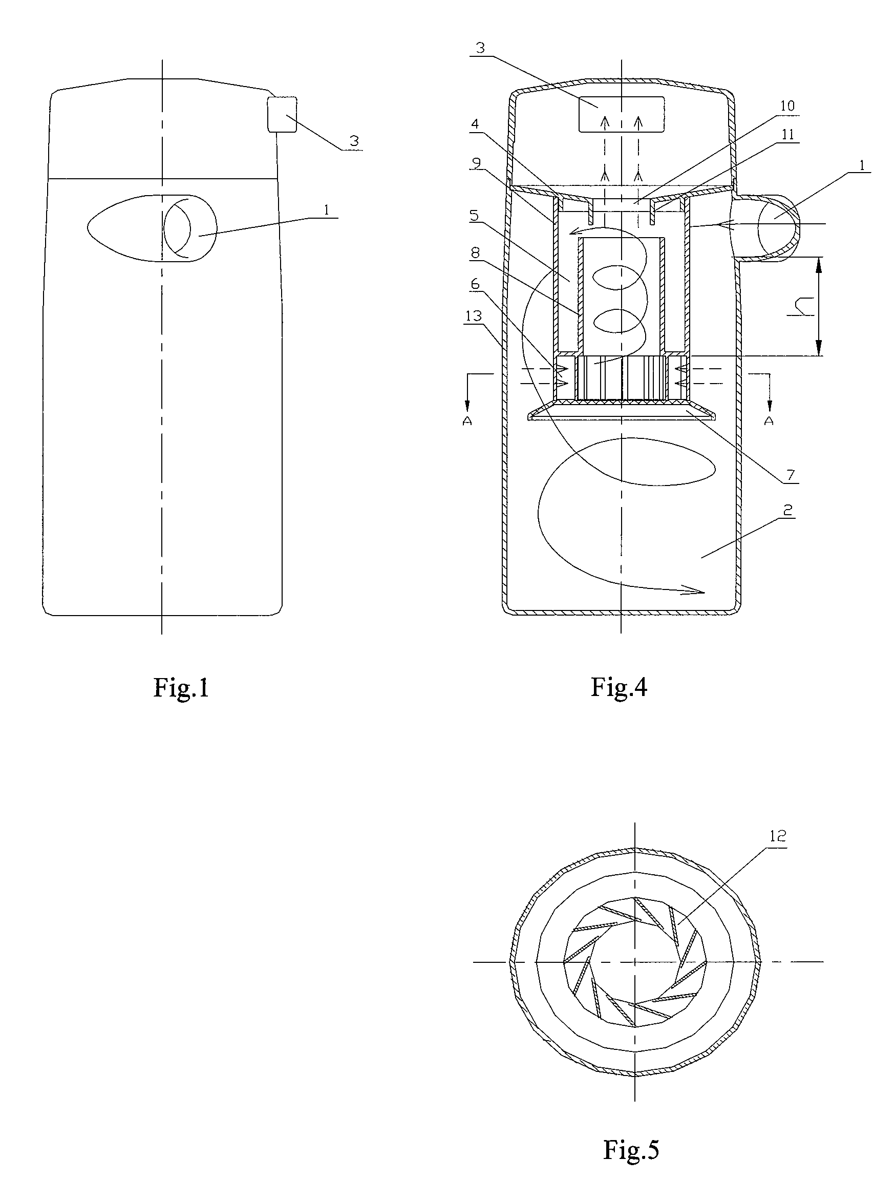 Dust collector cup of fall centrifugal separation type