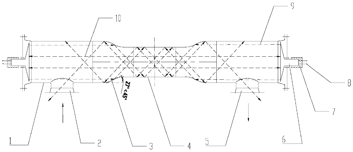 Ultrasonic wave acting method and device