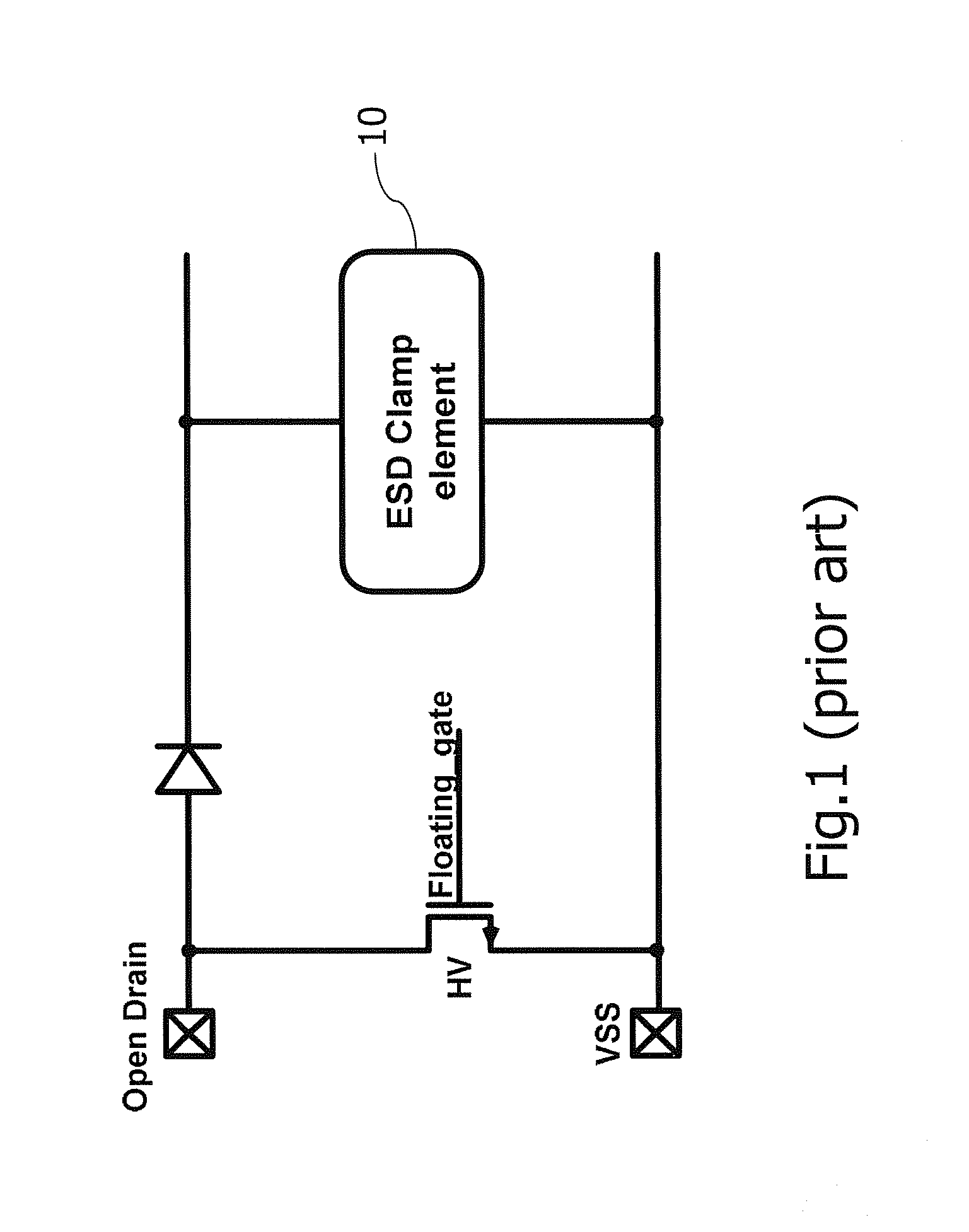 Low-cost electrostatic discharge (ESD) protection device for high-voltage open-drain pad