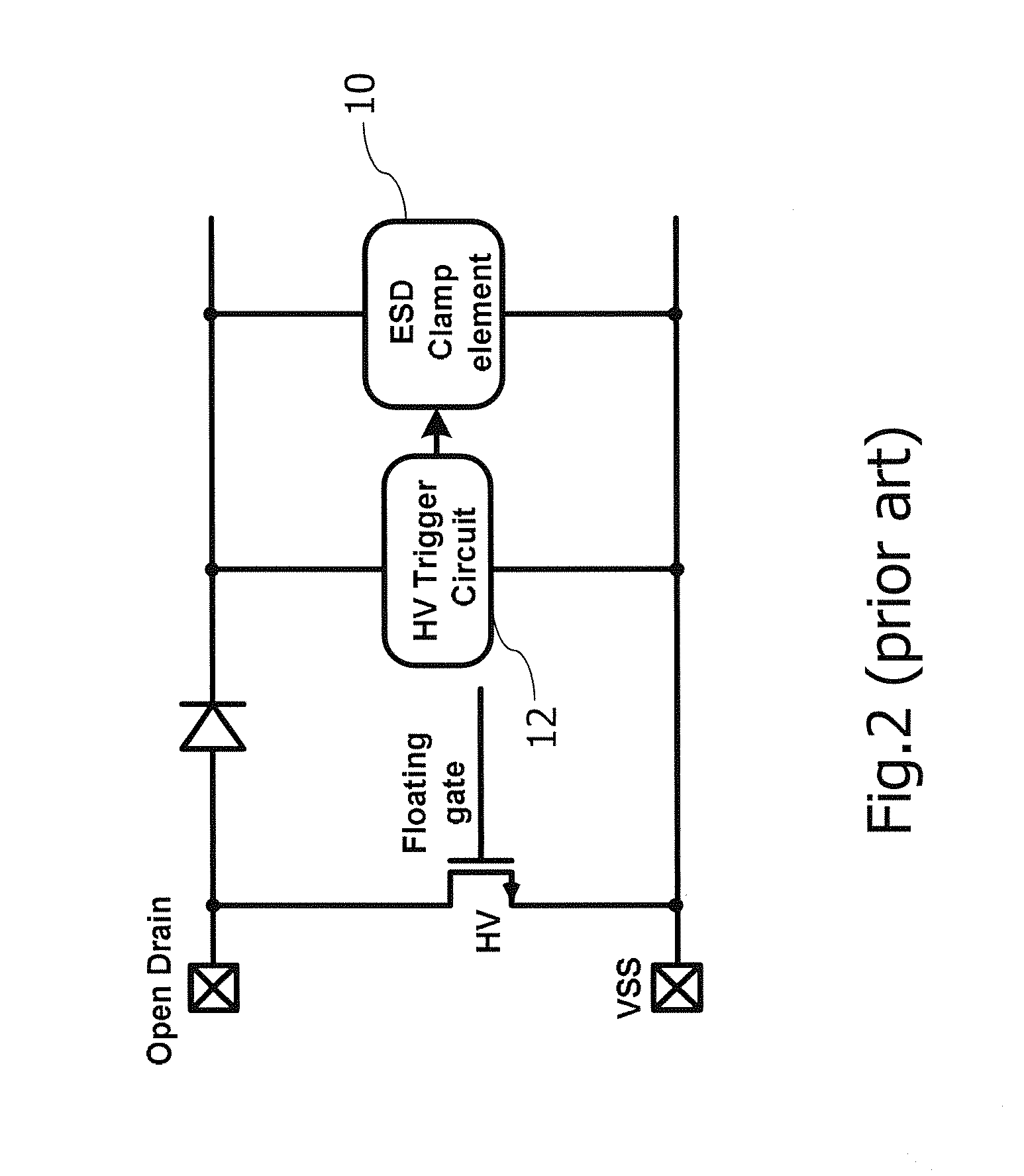 Low-cost electrostatic discharge (ESD) protection device for high-voltage open-drain pad