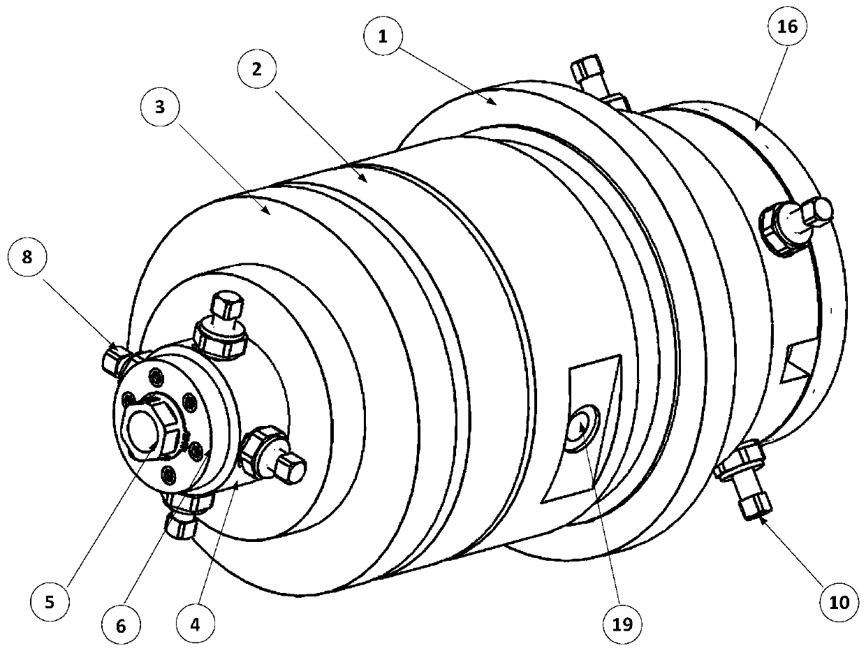 Three-layer co-extrusion machine head for double-color quartered insulation cable