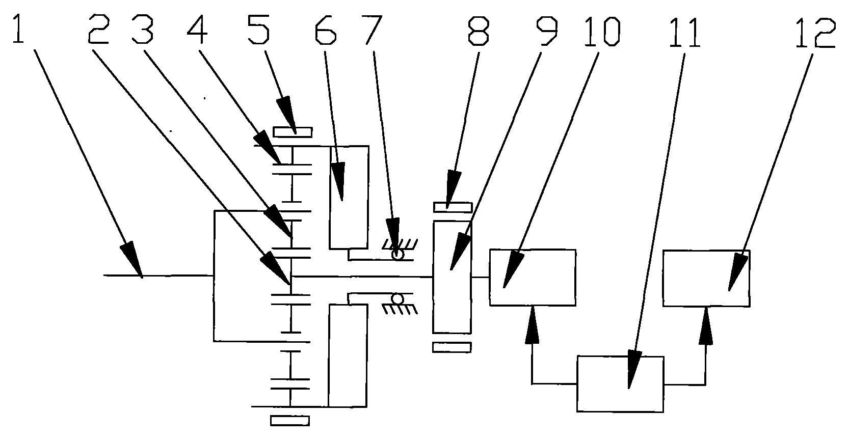 Mechanical and electric combined brake energy recovery and secondary traction device