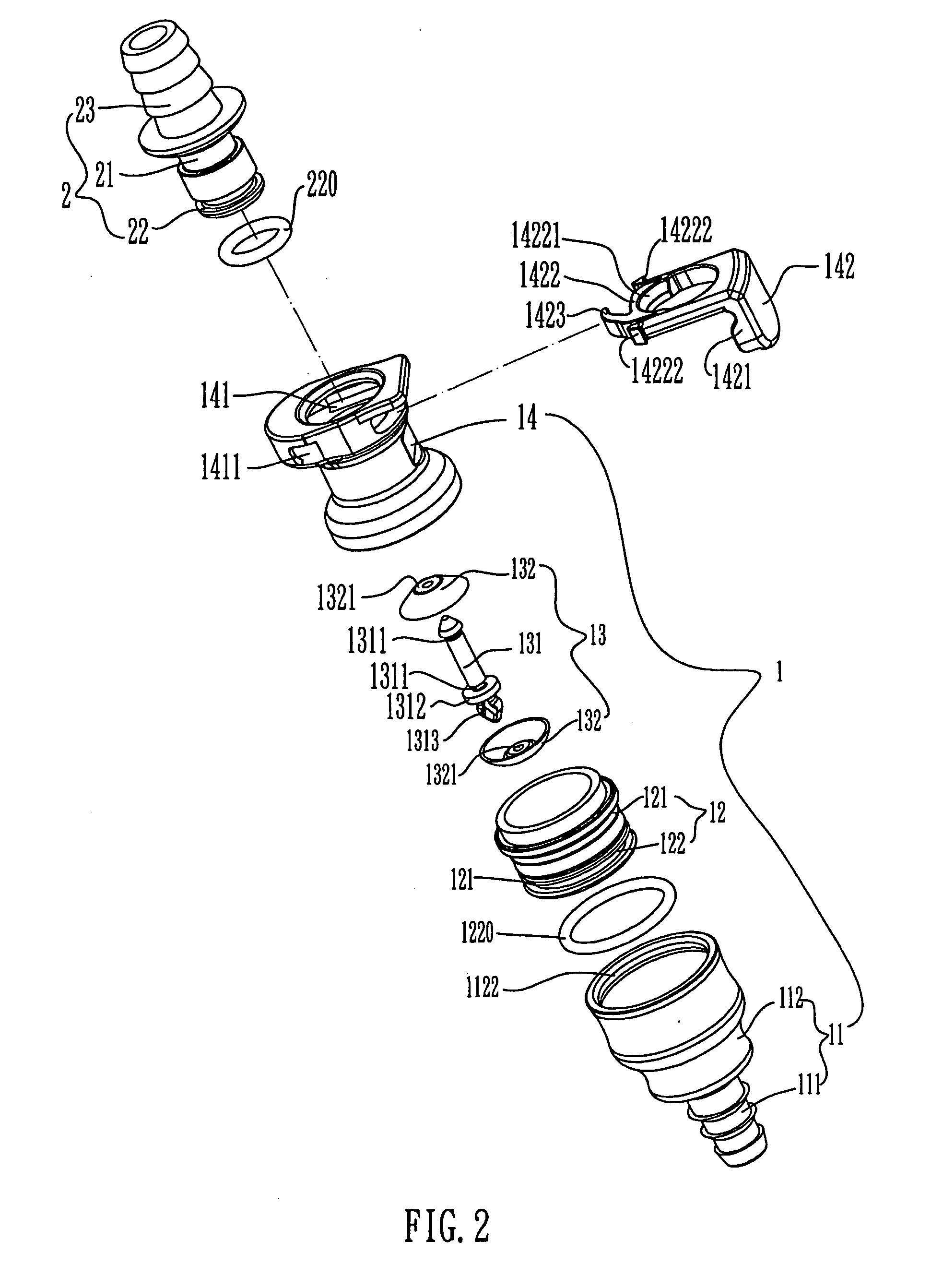 Coupling assembly with a core unit therein