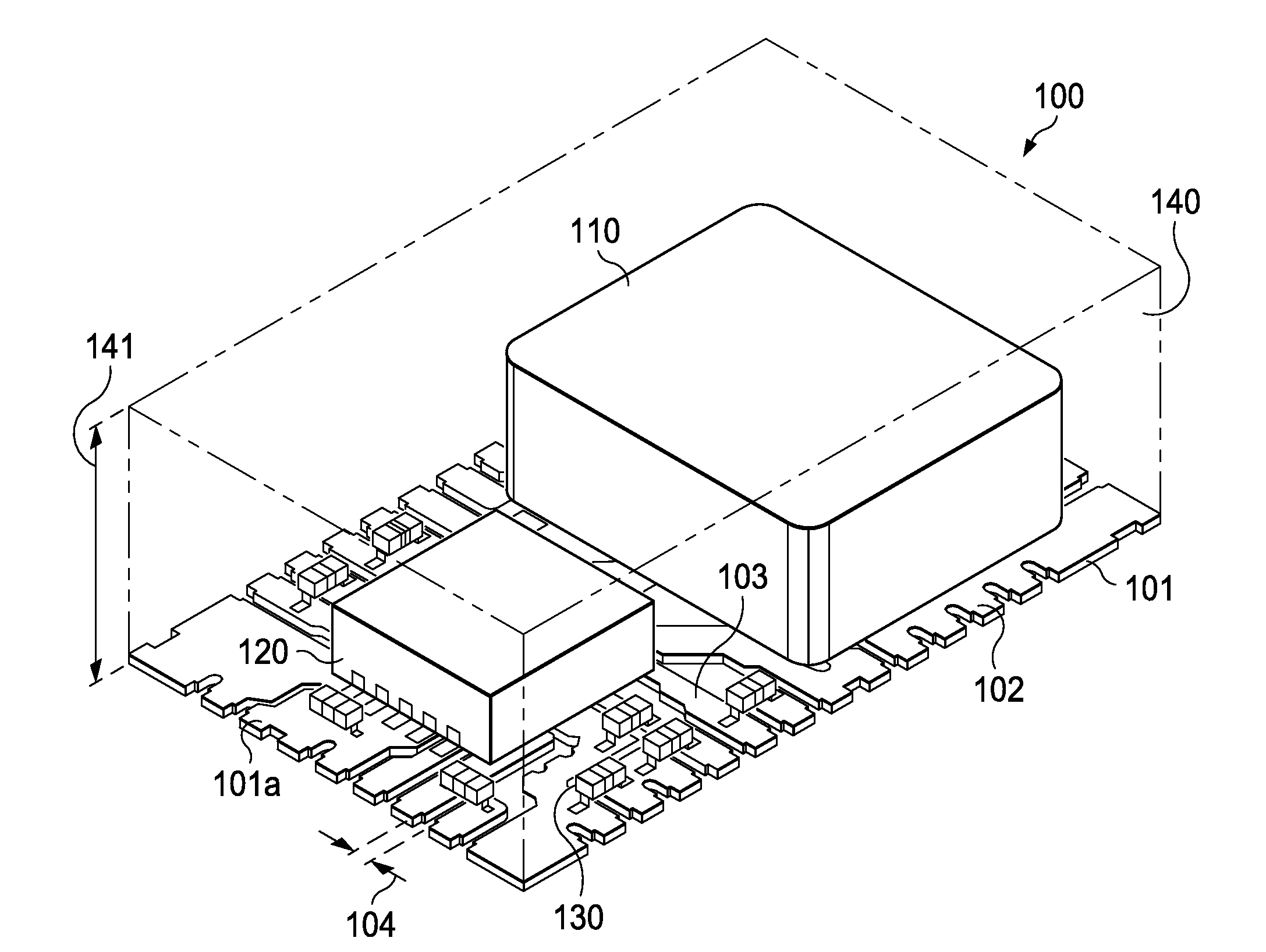 Multi-component electronic system having leadframe with support-free with cantilever leads