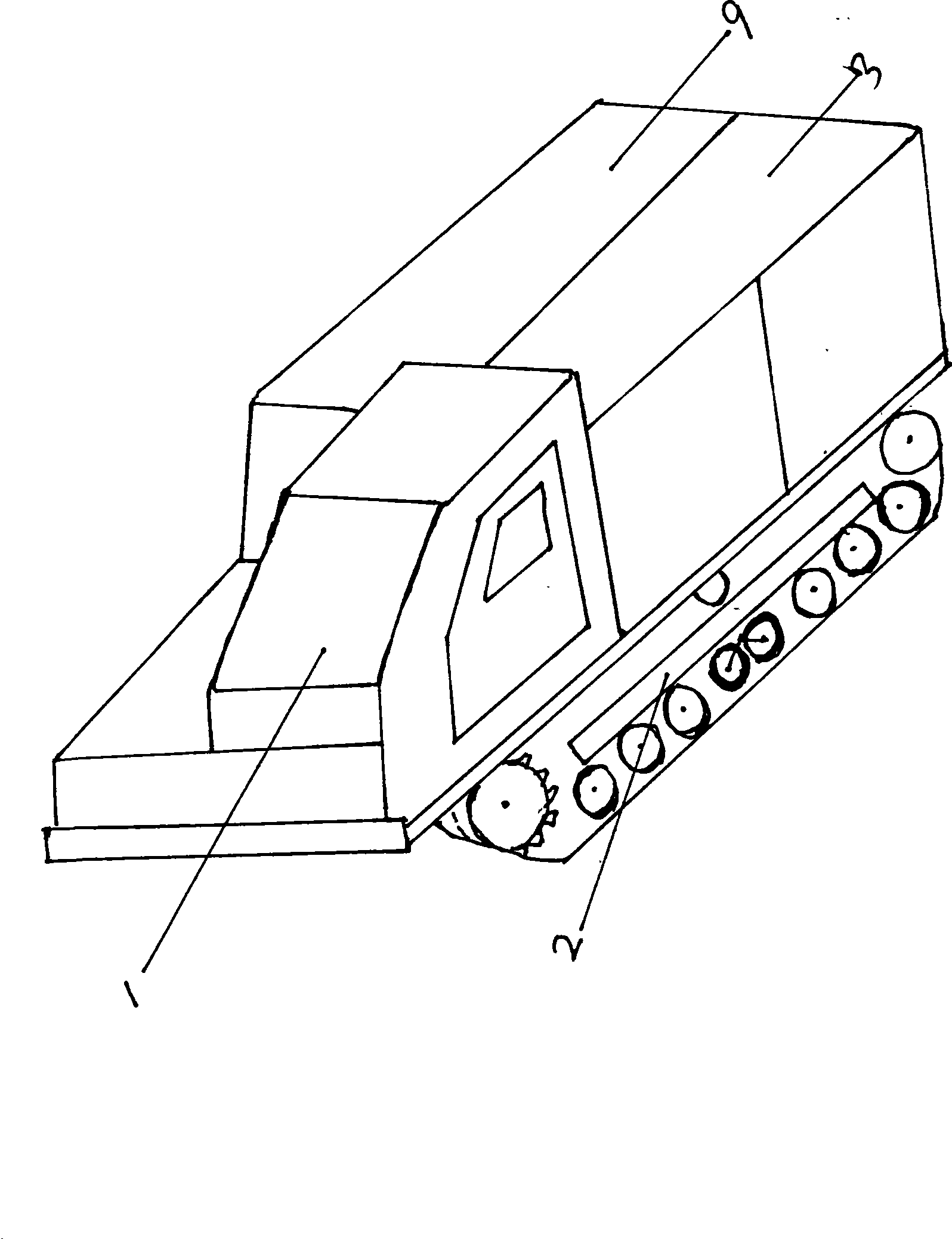 Electricity driving wheel crawler self-moving power plant