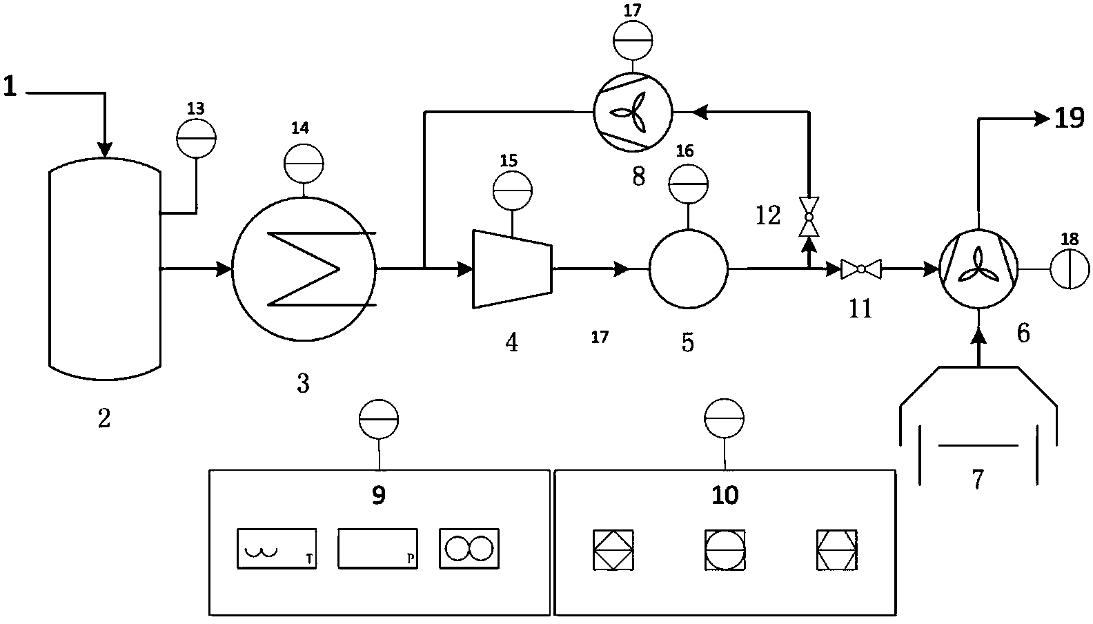 Treatment and safe discharge system for hospital medical waste gas