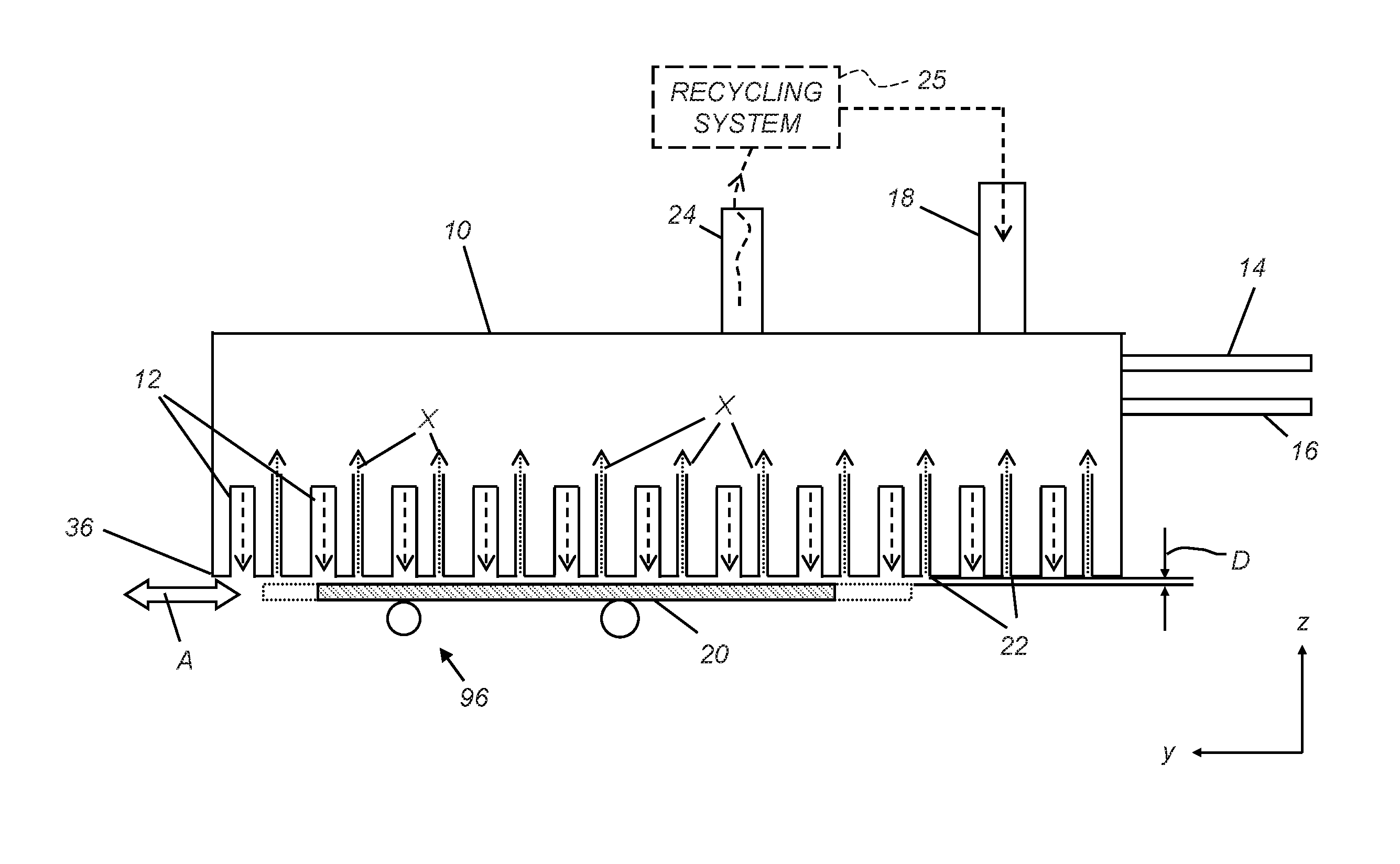 Deposition system and method using a delivery head separated from a substrate by gas pressure