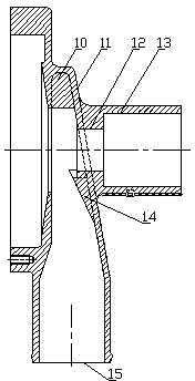 Semi-annular inclined surface symmetrical water absorption chamber cooling water pump