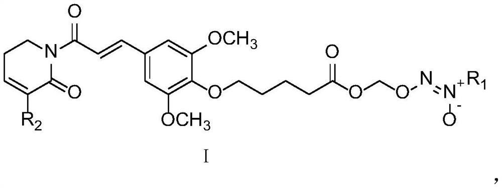 NO donor type piperlongumine derivative as well as preparation method and application thereof