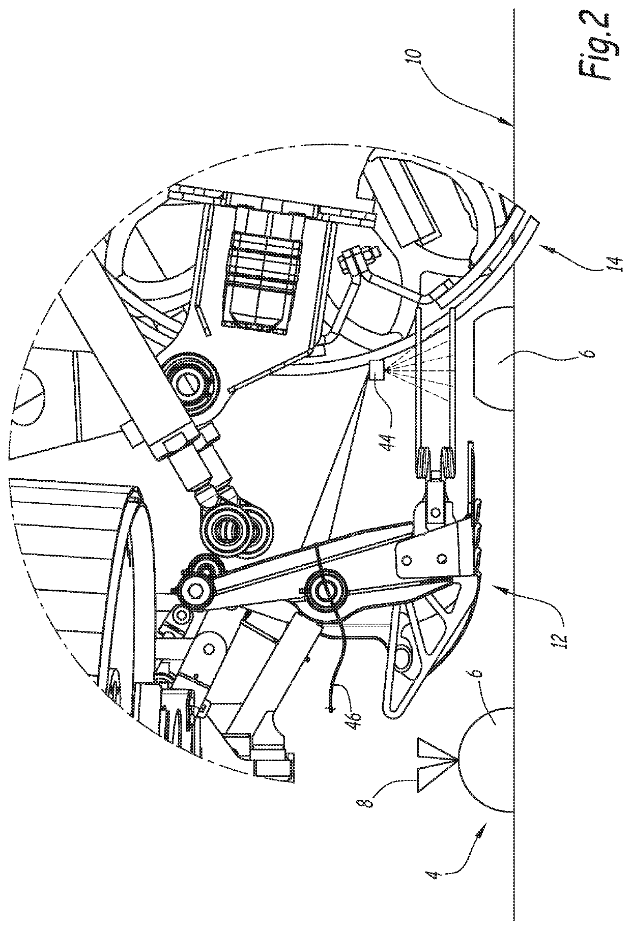 Beet crop harvesting machine, corresponding method and use