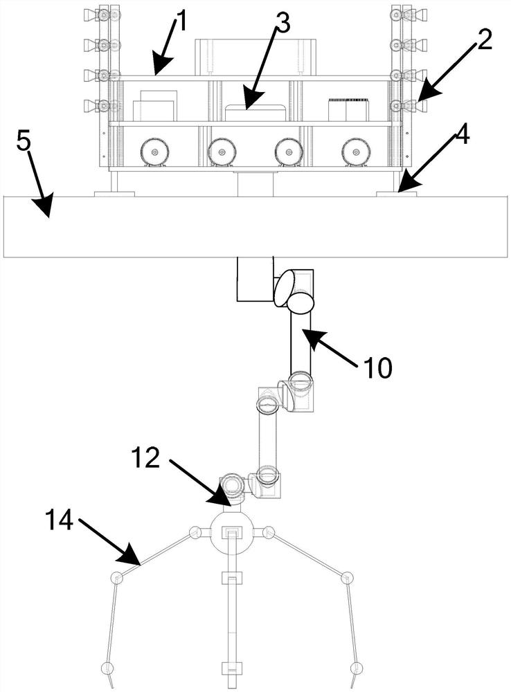 Ground physics simulation test system for capturing and derotation of space spin targets