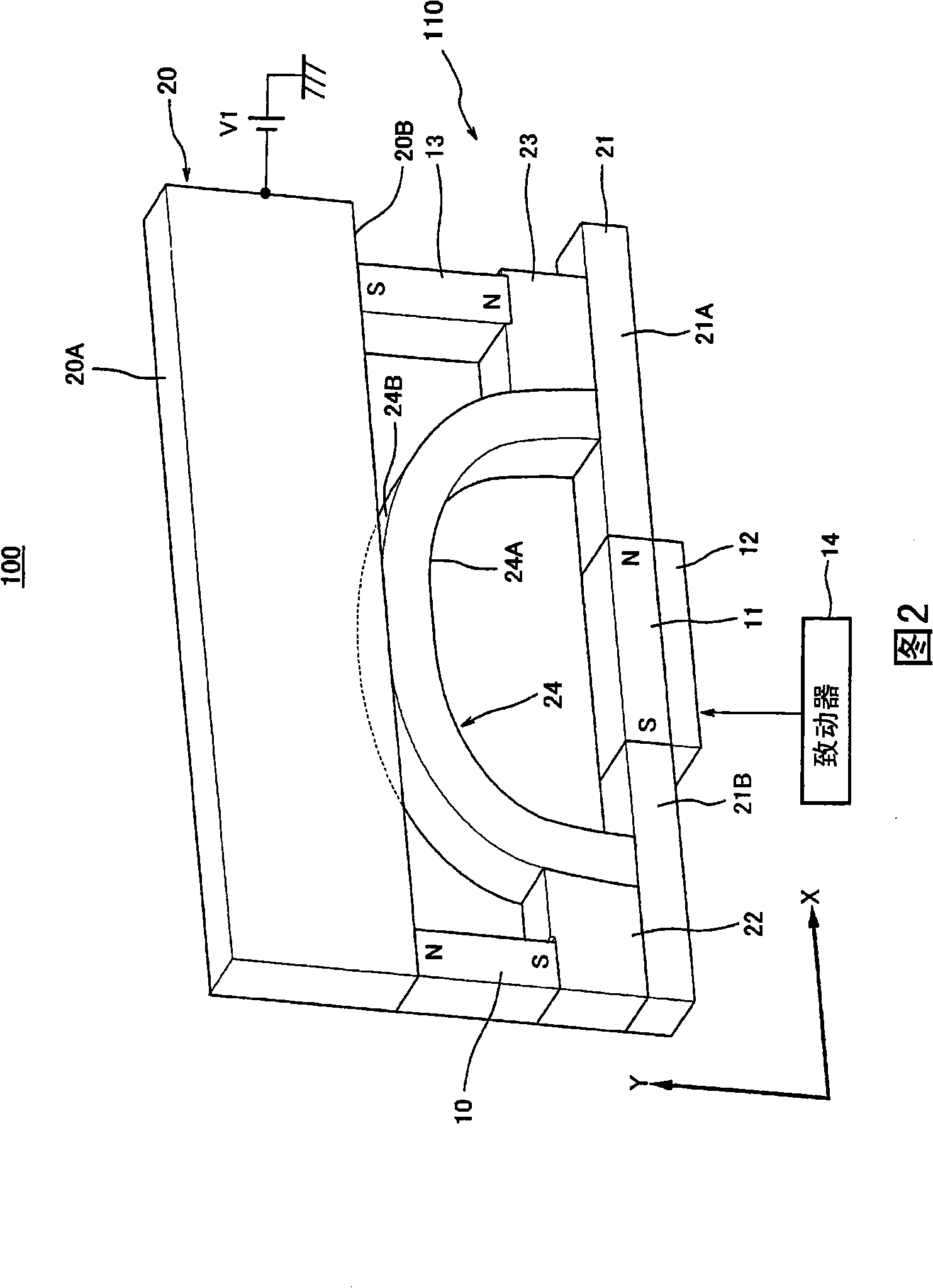 Magnet structure for magnetron sputtering system, cathode electrode unit and magnetron sputtering system