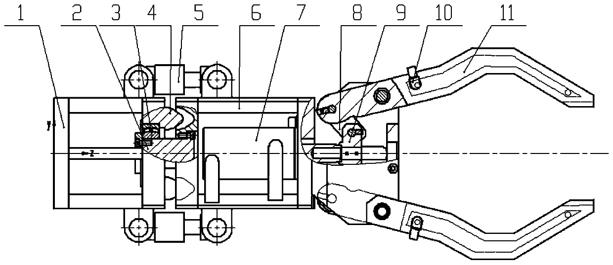 Flexible clamping jaw for continuous high-temperature forging