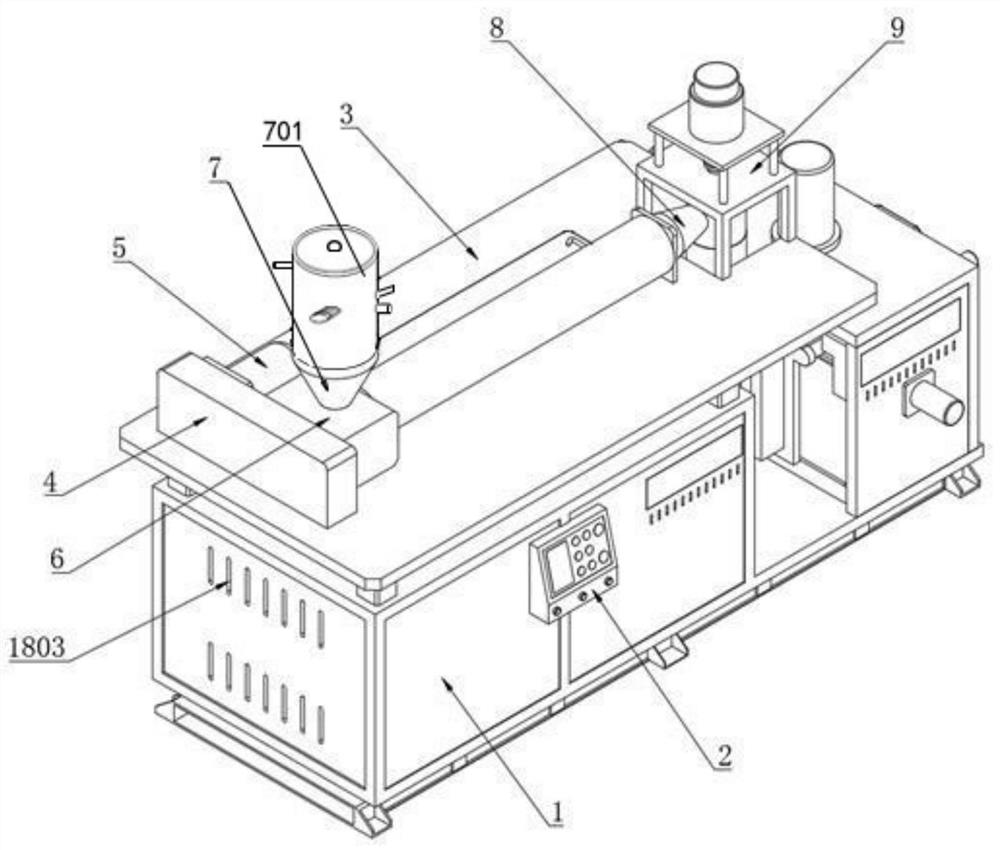 Automatic blow molding system based on raw material processing