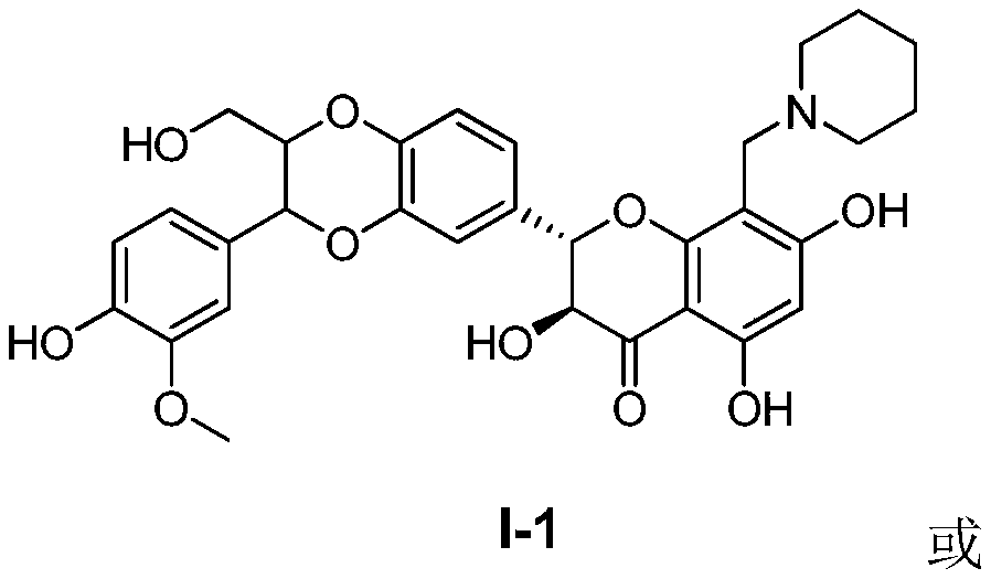 Aminomethyl substituted silybin derivative and preparation method and application thereof