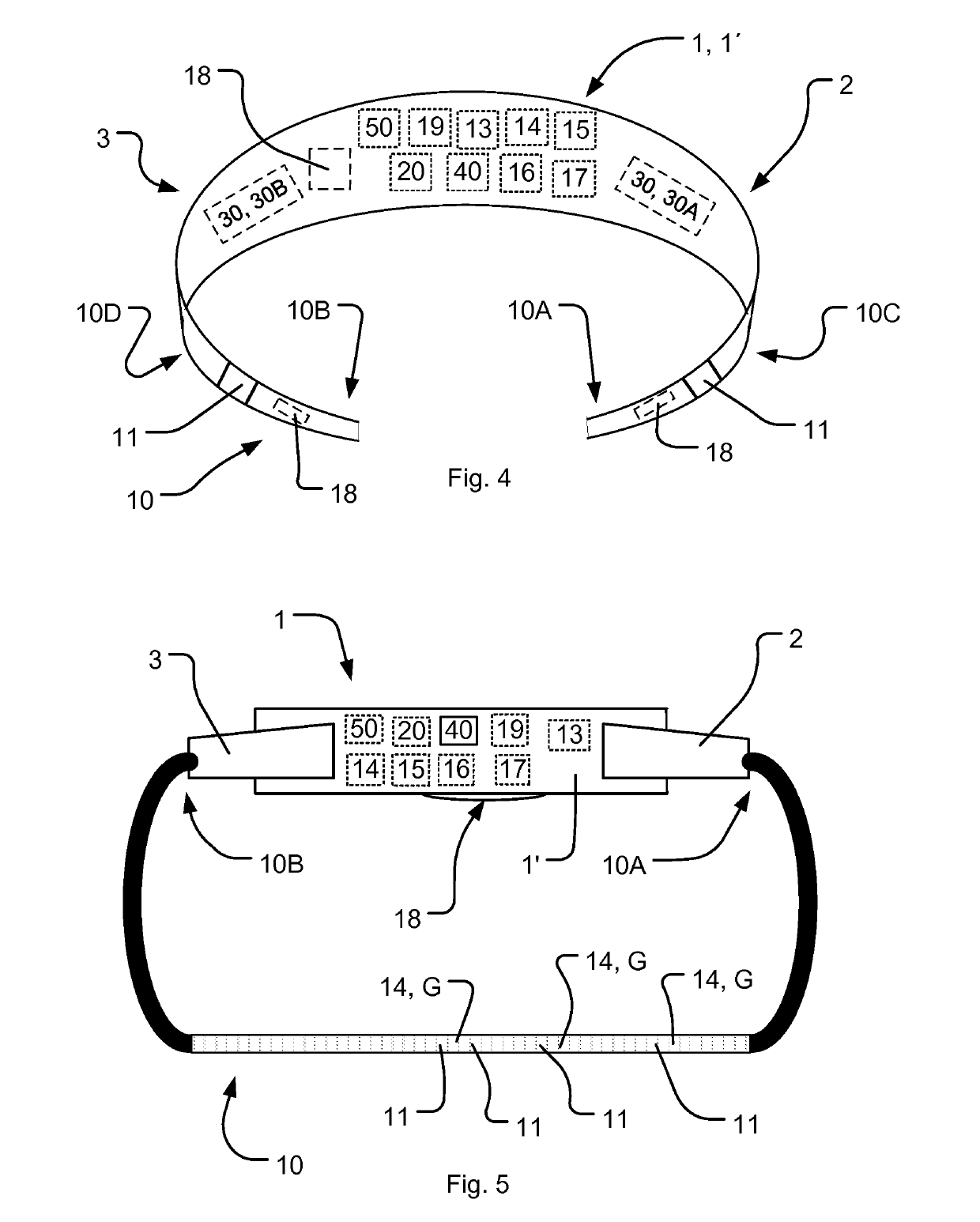 Wearable device, system and method for control of the wearable device