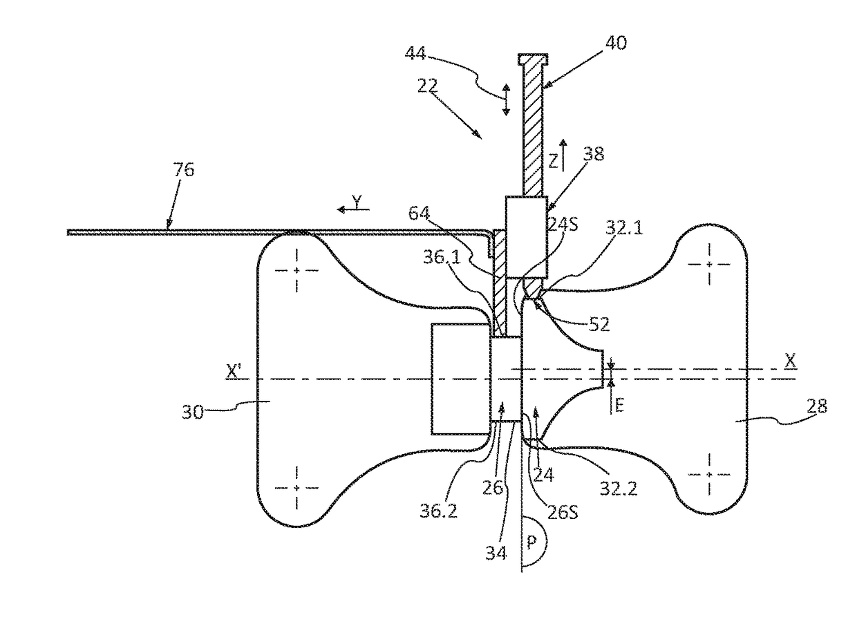 Method for controlling an offset between two stops and tool for controlling an offset between two stops