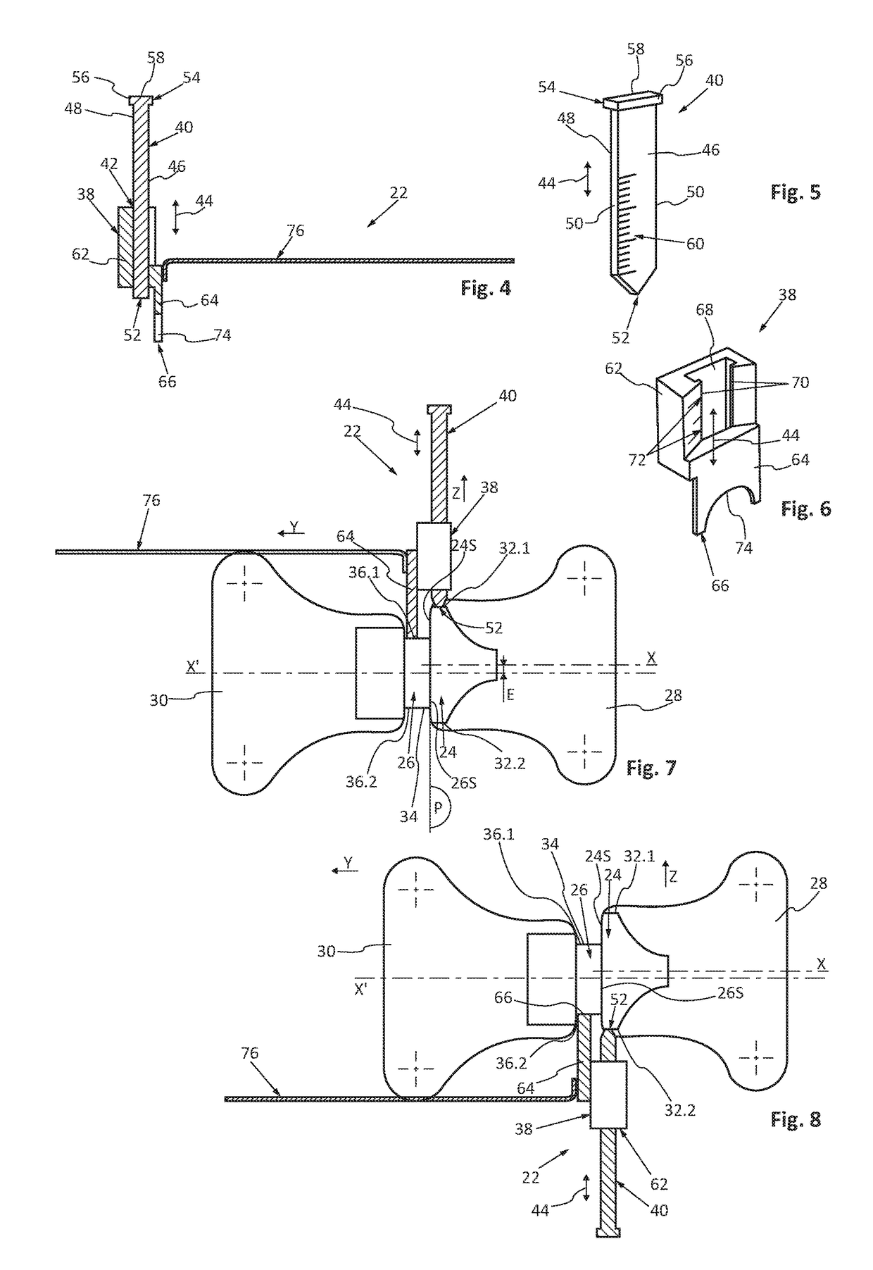 Method for controlling an offset between two stops and tool for controlling an offset between two stops