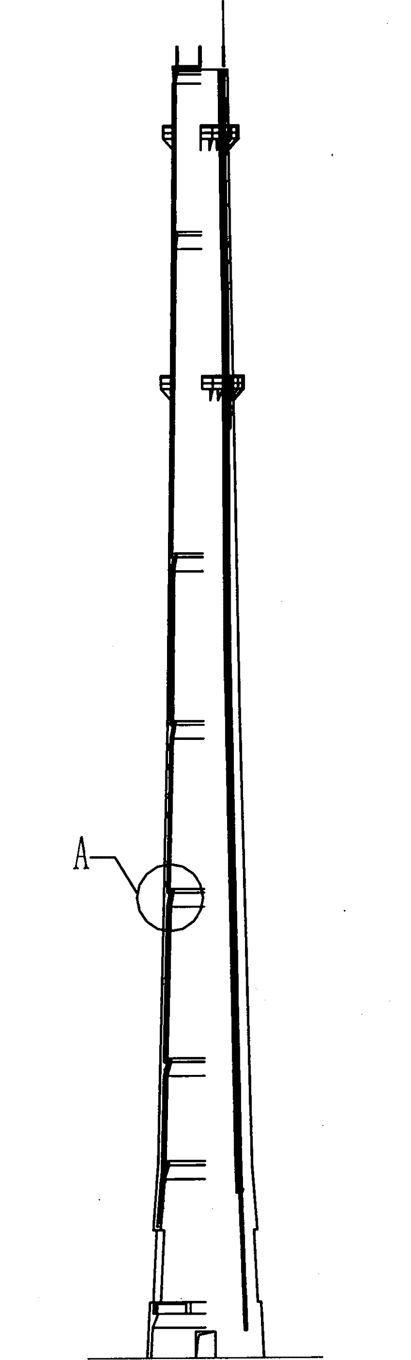 Rapid construction method of reinforced concrete chimney