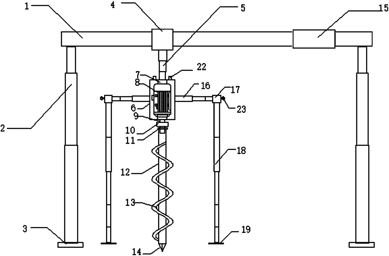 Trenching device for urban road construction