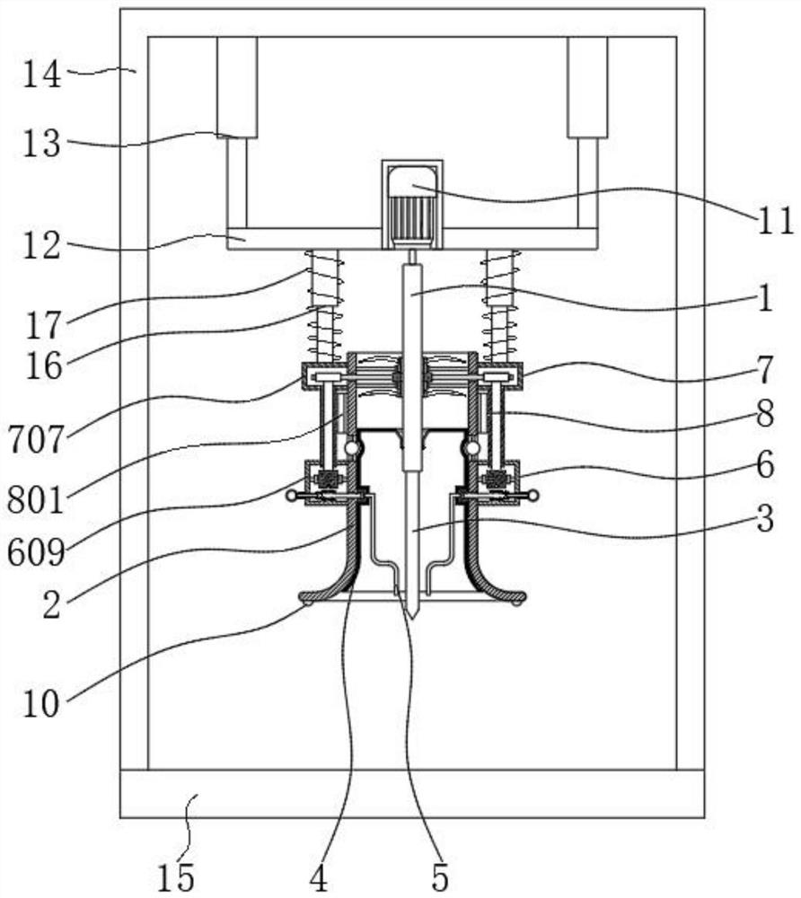 A high-efficiency self-cleaning punching device for hardware processing