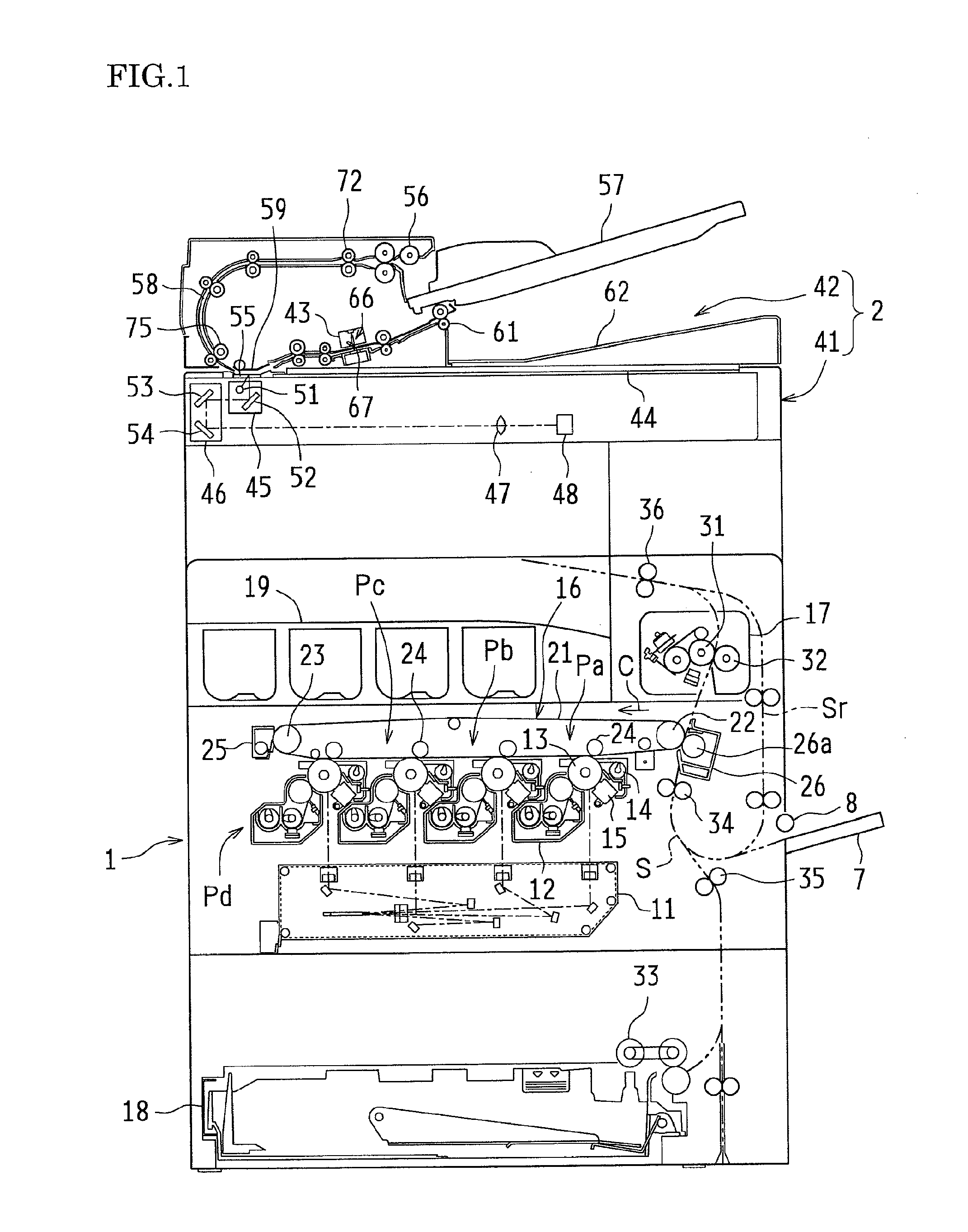 Paper transport device, document reading apparatus provided with the same, and image forming apparatus provided with the same