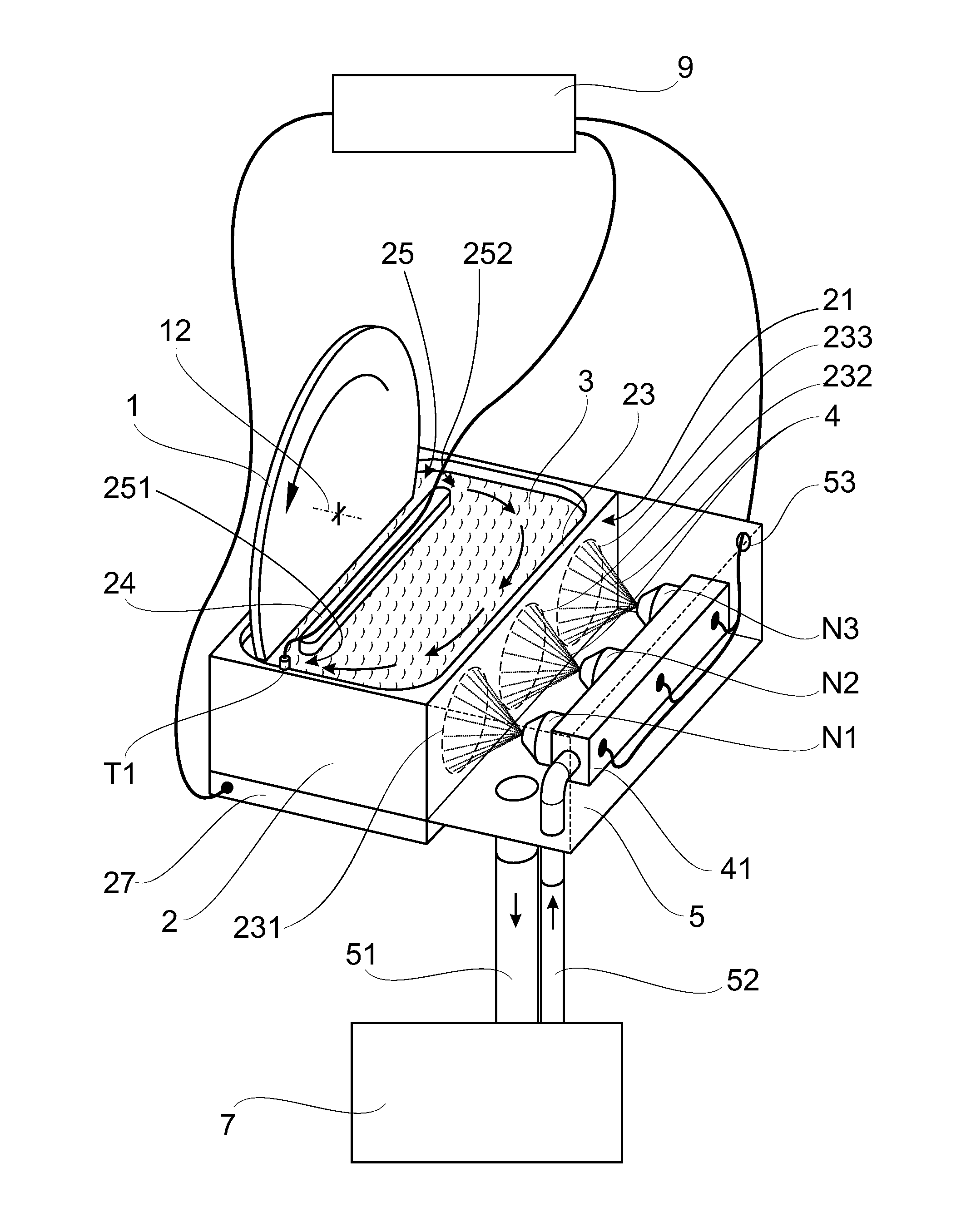 Arrangement and method for cooling a plasma-based radiation source