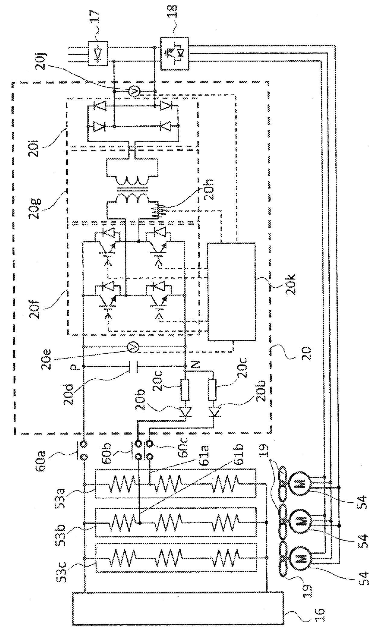 Regenerative braking device and dump truck