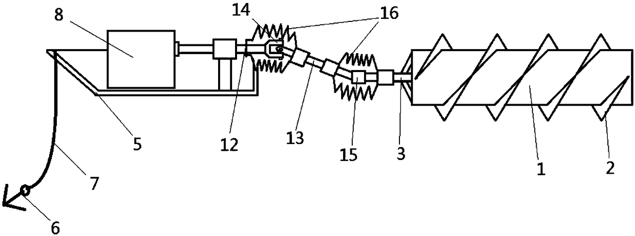 Novel spiral floating cylinder type water current power generation device